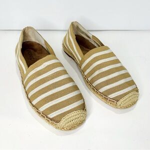Vionic Women's Coast Valeri Slip-On Espadrille Flat Sand Stripe Style 356 Size 7